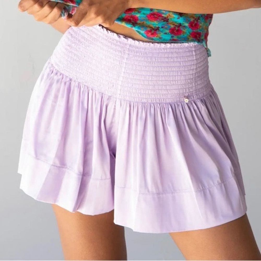 Natural Life Lavender Smocked Shorts L/XL • NWT • Boho Flowy Lounge
